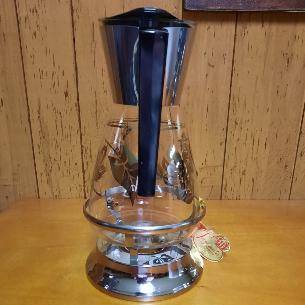 Vintage Colony Glass Coffee Pot with Original Warmer and Tag - Picture 2 of 8